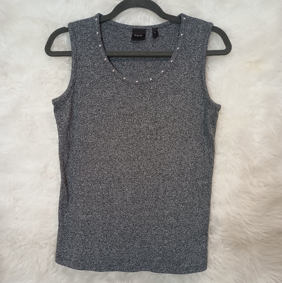 Rafaella Tops - Raphaela Gray Sleeveless Tank Top Size M